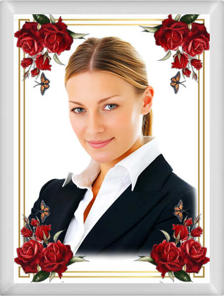 Портрет прямоугольный на металлокерамике на памятник и крест МКВ №23-МД