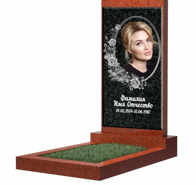 Накладка из керамогранита и керамики на памятник "Макет 25"