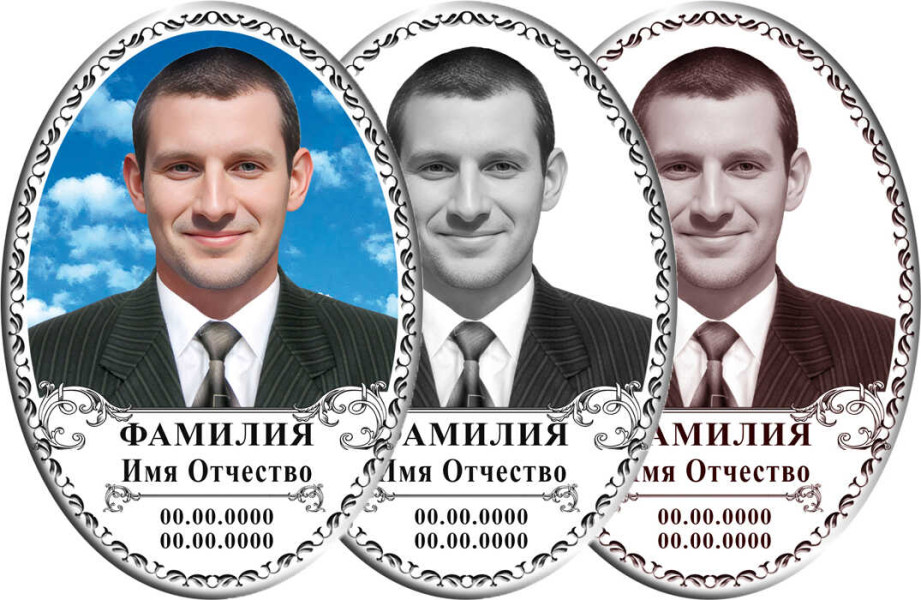 Портрет овальный на металлокерамике №38МК-КЛ