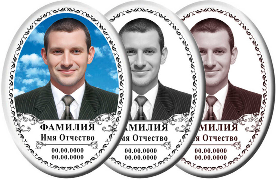 Портрет овальный на металлокерамике №38МК-КЛ