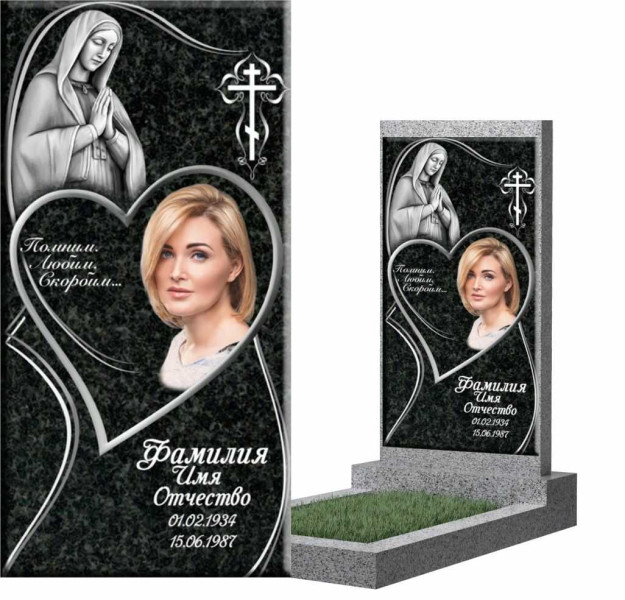 Накладка из керамогранита и керамики на памятник "Макет 26"