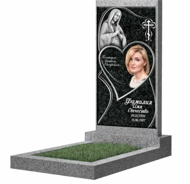 Накладка из керамогранита и керамики на памятник "Макет 26"