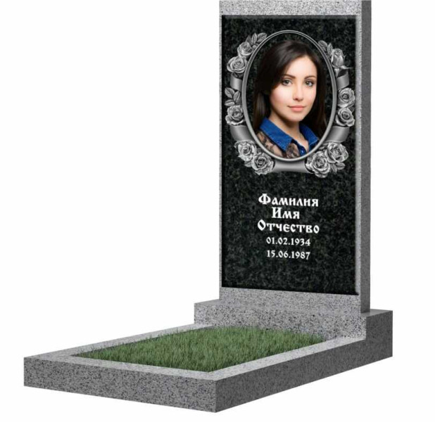 Накладка из керамогранита и керамики на памятник "Макет 32"