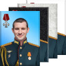Портрет прямоугольный на осветленном стекле Optiwhite на памятник и крест ПМГ №9-МД