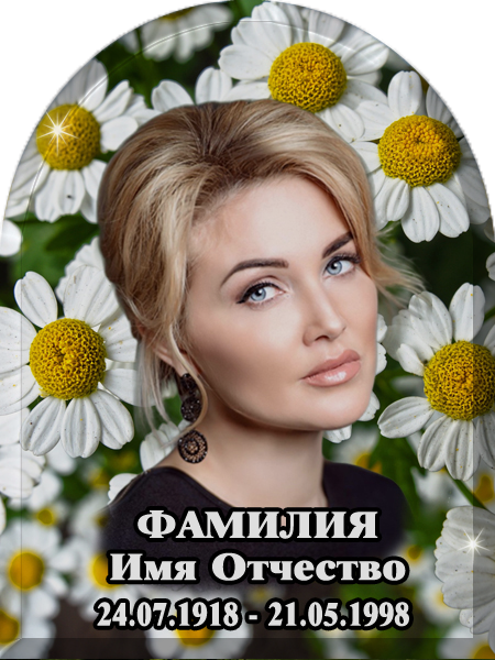 Портрет в форме арки на осветленном стекле Optiwhite Фон 20 в Кимрах
