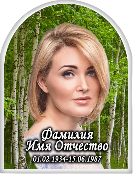 Портрет на металлокерамике в форме арки Фон 17-МК
