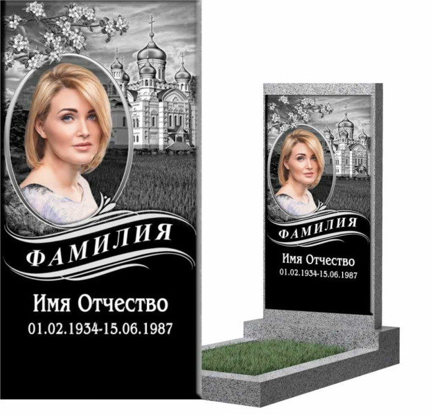 Накладка из керамогранита и керамики на памятник "Макет 40"