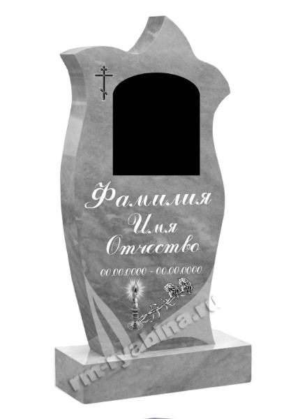 Мраморный памятник в форме цветка девушке на могилу МП-17