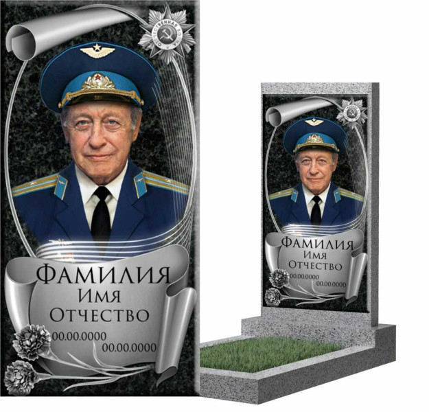 Накладка из керамогранита и керамики на памятник "Макет 42"