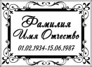 Табличка ритуальная на керамограните и керамике Италия на памятник и крест №15 КГП-МД