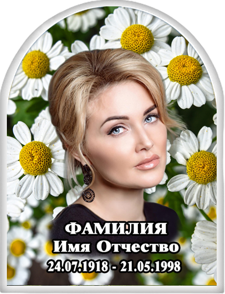Портрет на металлокерамике в форме арки Фон 20-МК