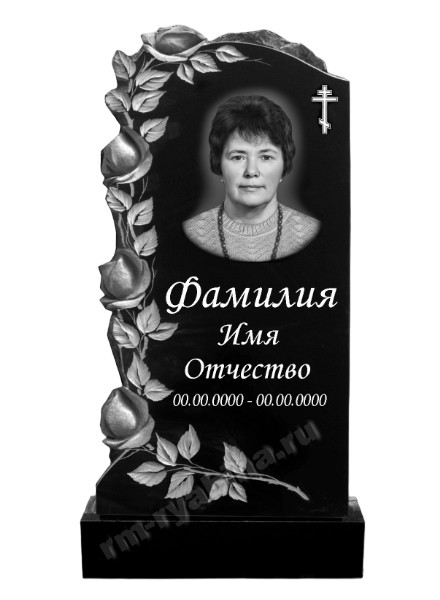 Памятник фигурный с резными розами из гранита ГП-45