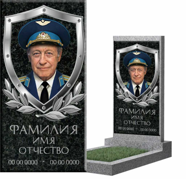 Накладка из керамогранита и керамики на памятник "Макет 44"