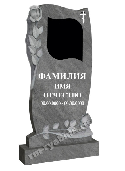 Памятник с резными розами из мрамора
