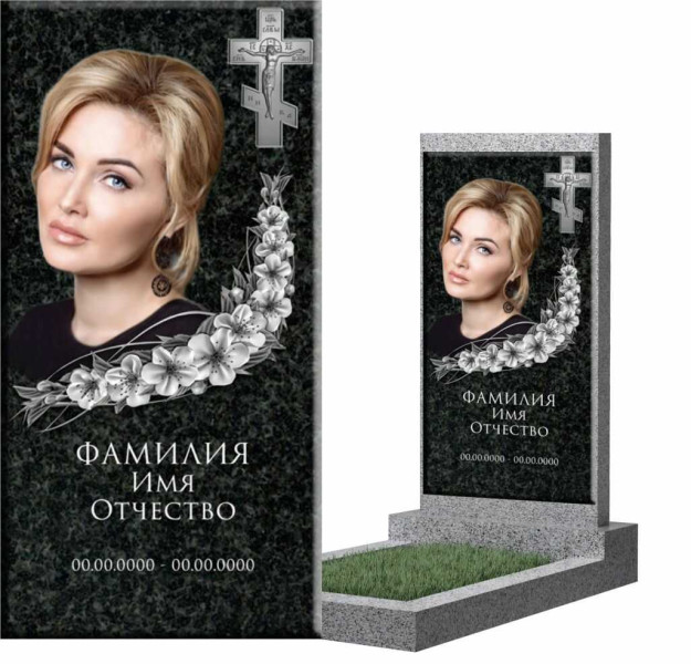 Накладка из керамогранита и керамики на памятник "Макет 47"