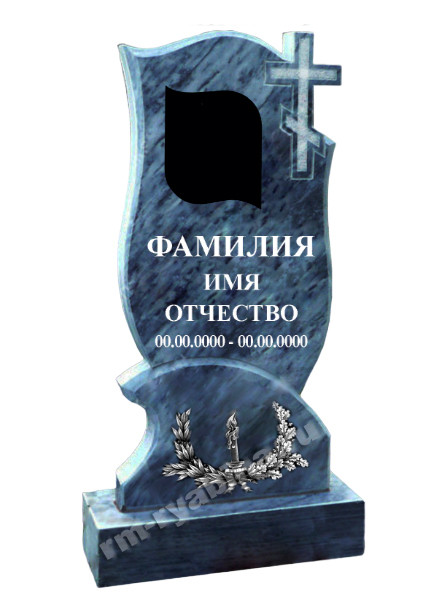 Мраморный памятник резной с крестом на могилу МП-32