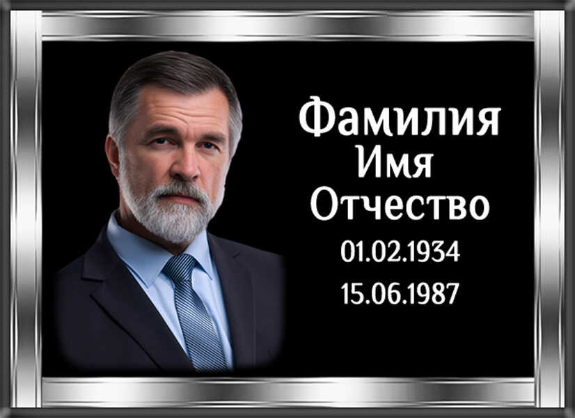 Табличка ритуальная на керамограните и керамике Италия на памятник и крест №16 КГФ-МД