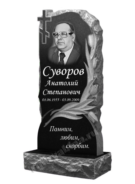 Памятник с коркой и тюльпанами из гранита ГП-63