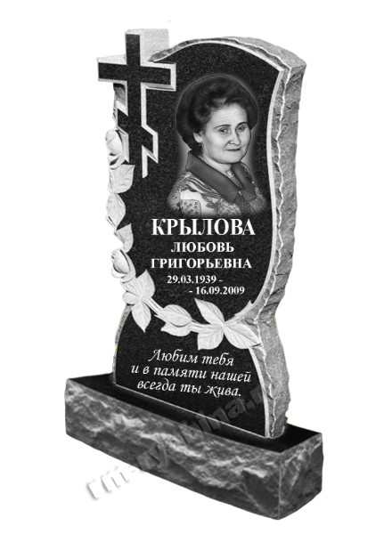 Памятник с коркой сверху и по бокам из гранита ГП-64