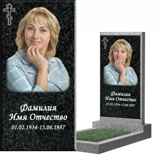 Накладка из керамогранита и керамики на памятник "Макет 75"