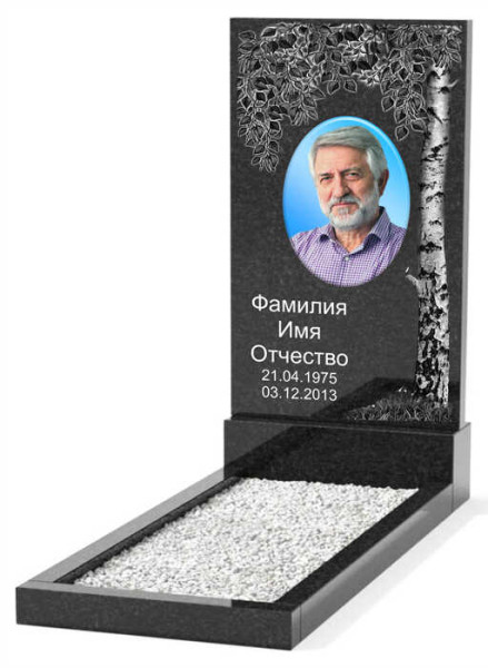 Памятник с гравировкой дерево береза