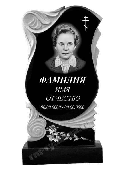 Памятник с резными узорами из гранита ГП-75