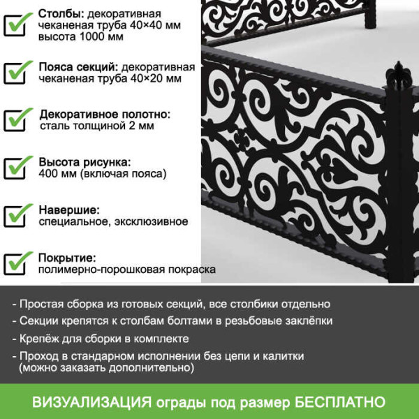 Ритуальная ограда "Православная икона" с лазерной резкой металла ОРЛ-40