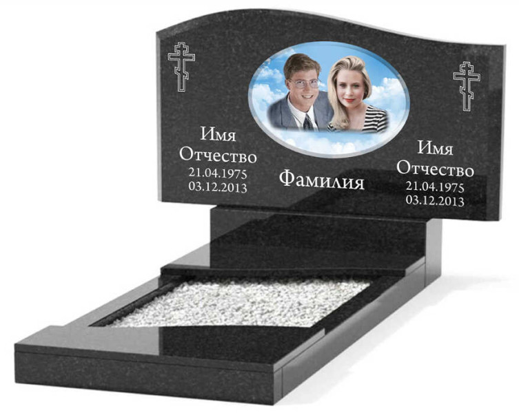 Памятник из гранита горизонтальный для двоих ГПГ-011