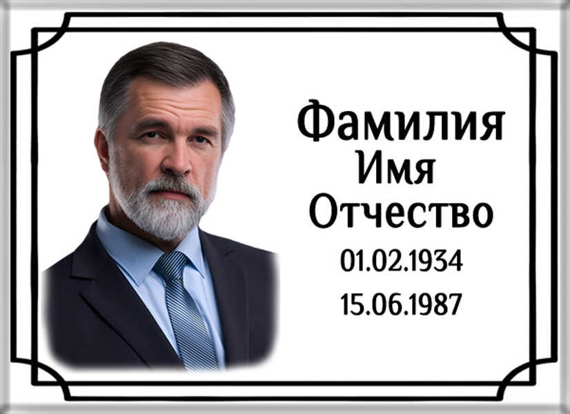 Табличка ритуальная на пластике на памятник и крест Т56-П