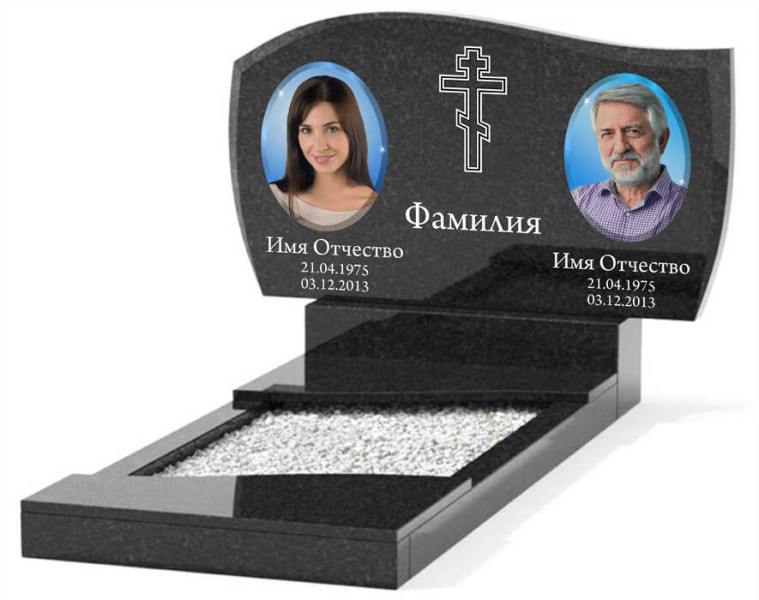 Памятник из гранита горизонтальный для двоих ГПГ-014