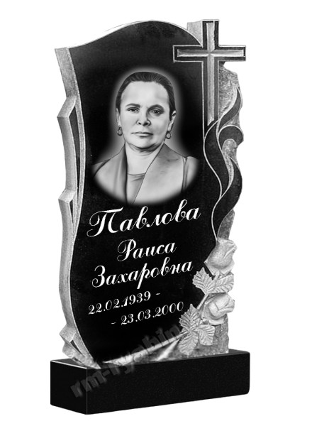 Гранитный памятник с розой и крестом ГП-86