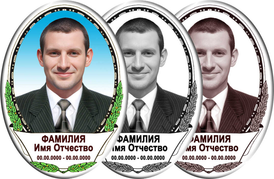 Портрет овальный на металлокерамике №3МК-КЛ