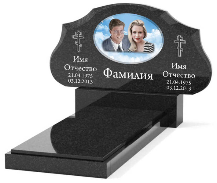 Памятник из гранита горизонтальный для двоих ГПС-020Г