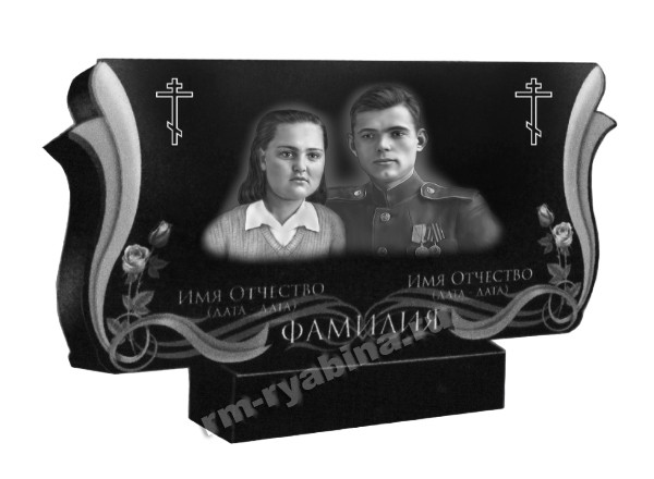 Резной памятник на двоих из гранита ГП-106