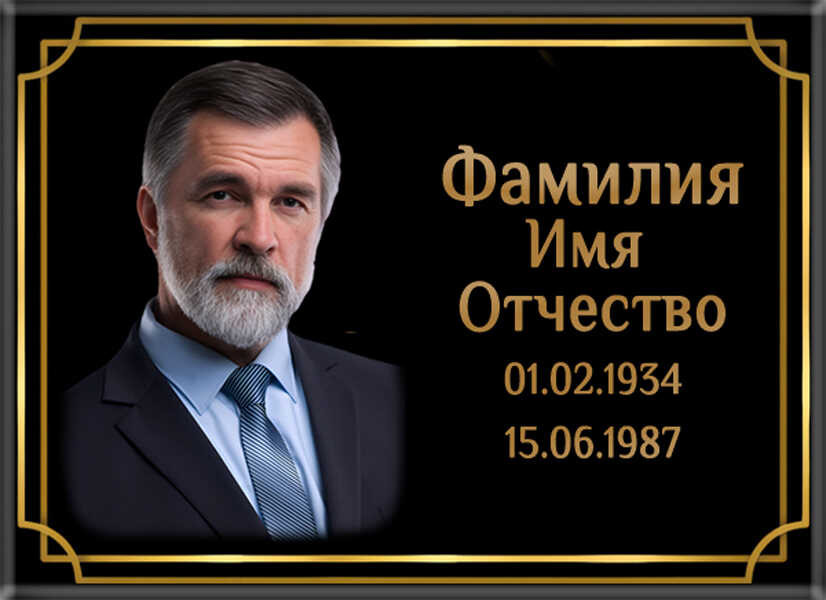 Табличка ритуальная из металла с полимерным покрытием на памятник и крест Т7-М