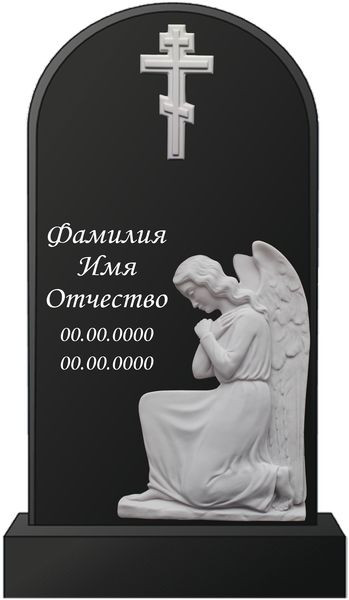 Барельеф накладка на памятник "Ангел на коленке" №49/1