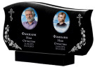 Памятник на двоих с гравировкой тюльпаны из гранита