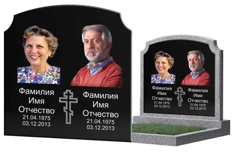Накладка из керамогранита и керамики на памятник "Макет 116"