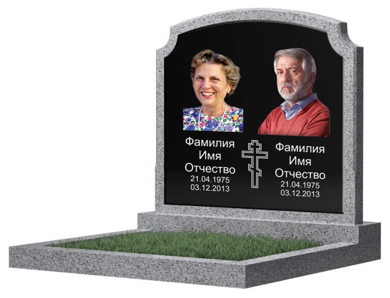Накладка из керамогранита и керамики на памятник "Макет 116"