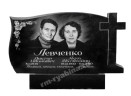 Семейный памятник с крестом и гравировкой веточка винограда из гранита ГП-119