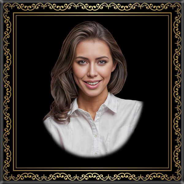 Портрет квадратный на керамограните и керамике Италия на памятник и крест №4КГ-МД