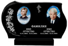 Двойной памятник с гравировкой лилии из гранита