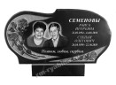 Памятник на двоих резными цветами розы из гранита ГП-126